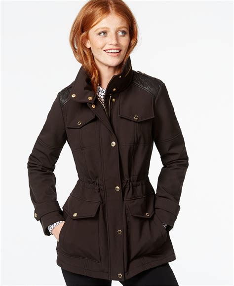 michael kors women's raincoat|Michael Kors hooded anorak jacket.